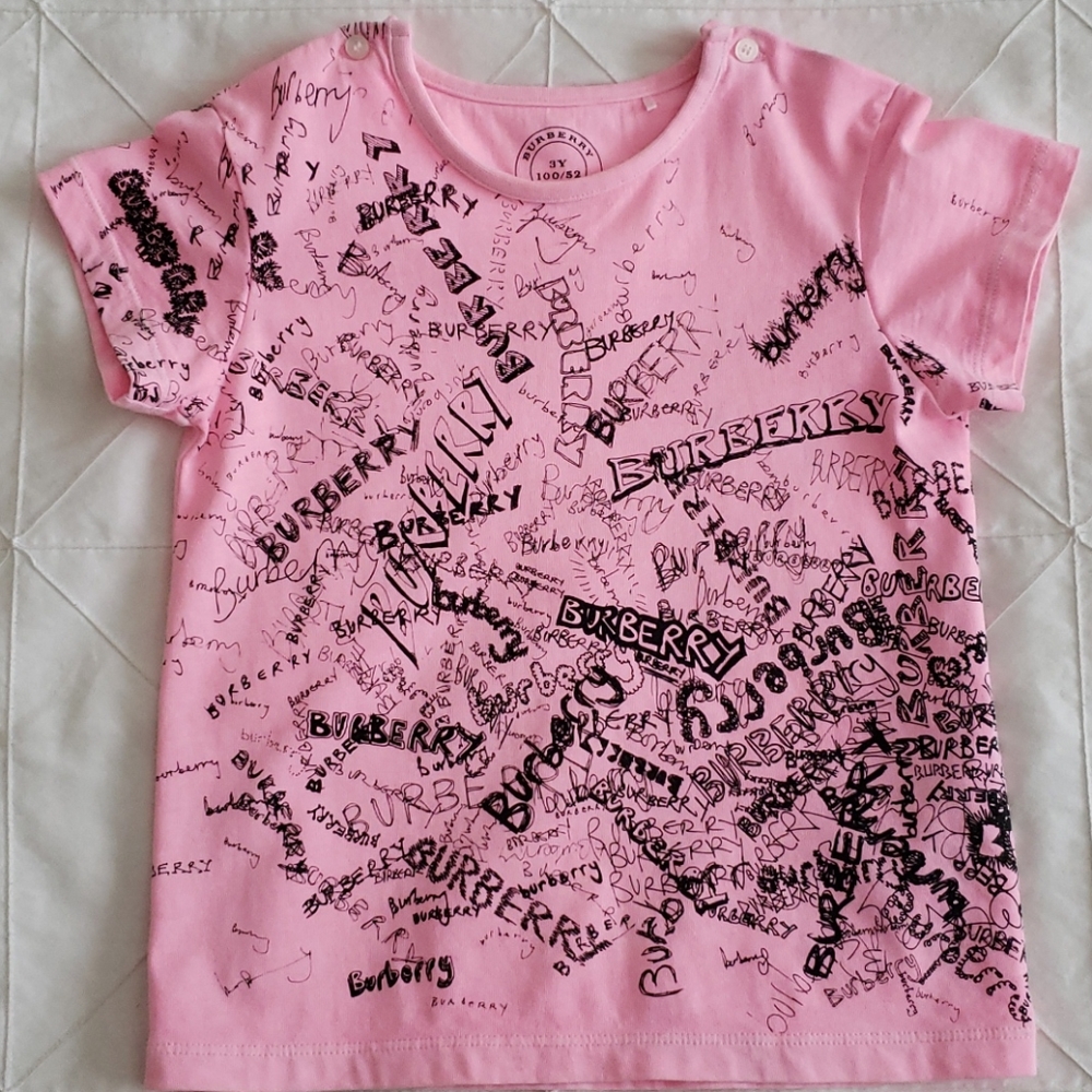 3Y Burberry Doodle Print Cotton Jersey T-shirt